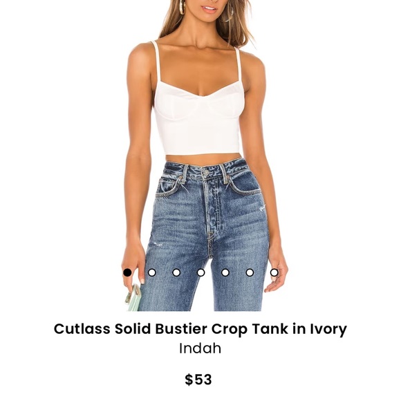 Indah Tops - Cutlass Solid Bustier Crop Tank in Ivory
Indah Large, NWT